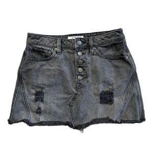 WE THE FREE PEOPLE Gray Distressed Jean/Denim Skirt size 27